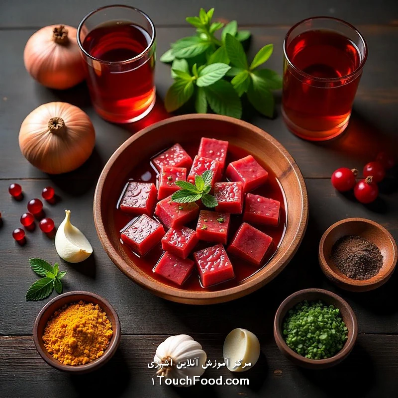 طرز تهیه خورشت گوشت ترش گیلانی ساده و سریع، در 3 ساعت 1 مواد لازم برای تهیه خورشت گوشت ترش گیلانی