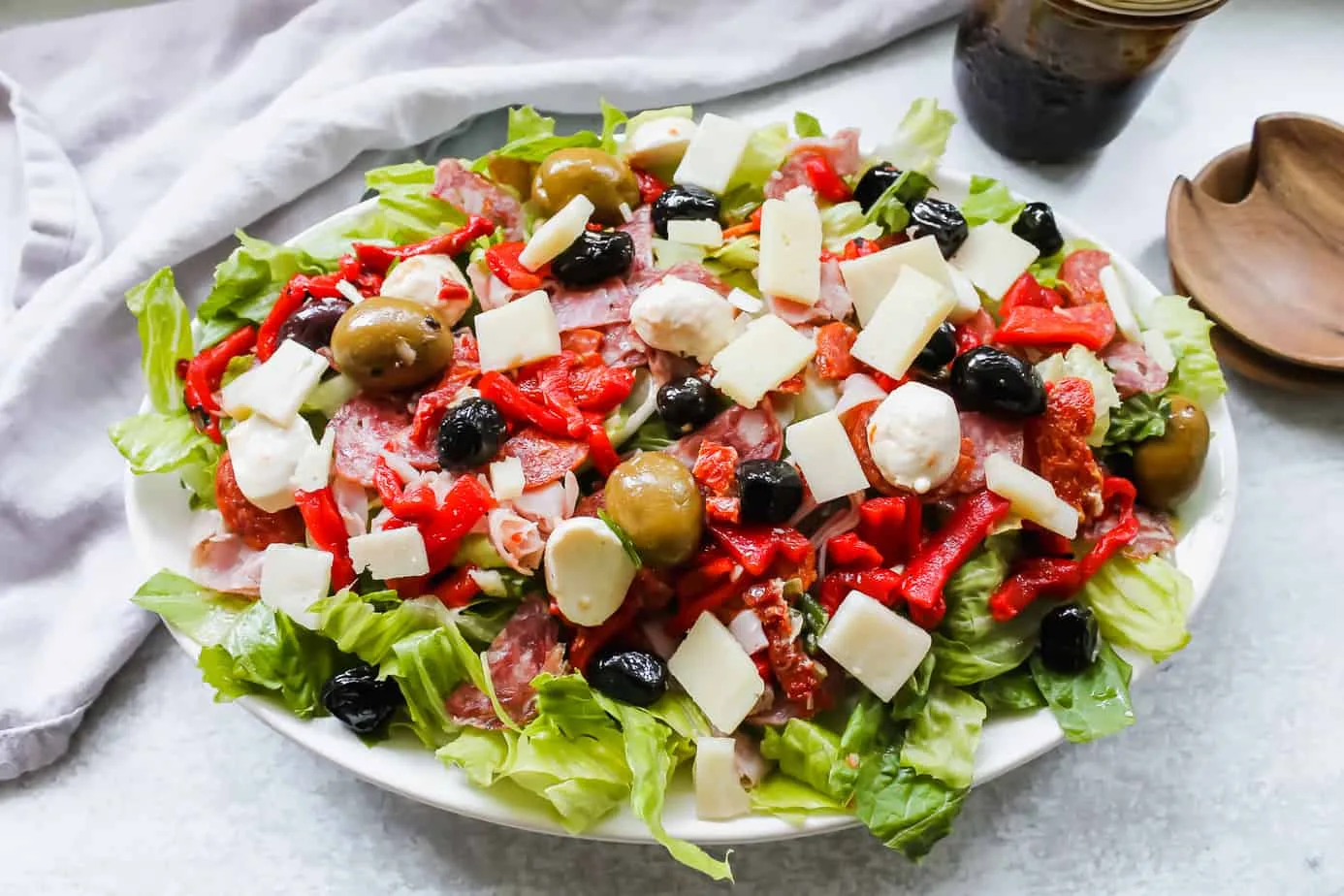 Antipasto salad tutorial from a variety of Italian vegetable salads