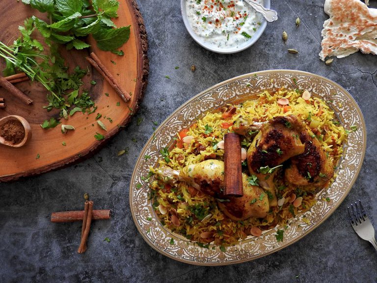 طرز تهیه مجبوس مرغ عربی مخصوص برای 4 نفر