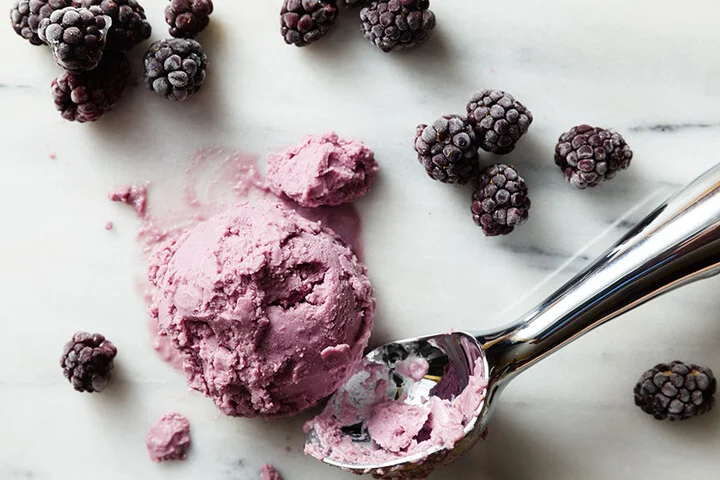 Helado casero de fresa