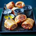 Rouleau de saucisse aux champignons et au fromage