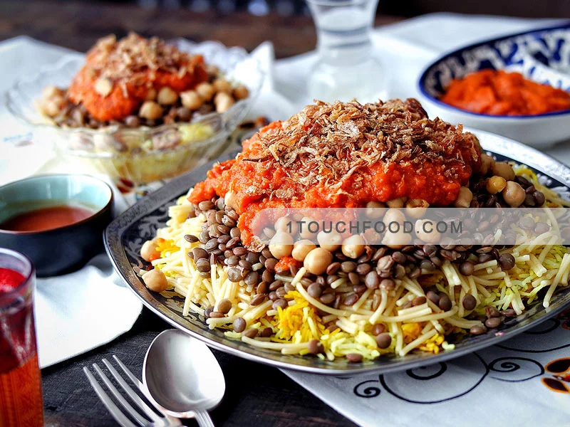 غذاهای پرطرفدار عربی را بشناسید 13 غذای عربی 10 کوشاری غذای پرطرفدار عربی