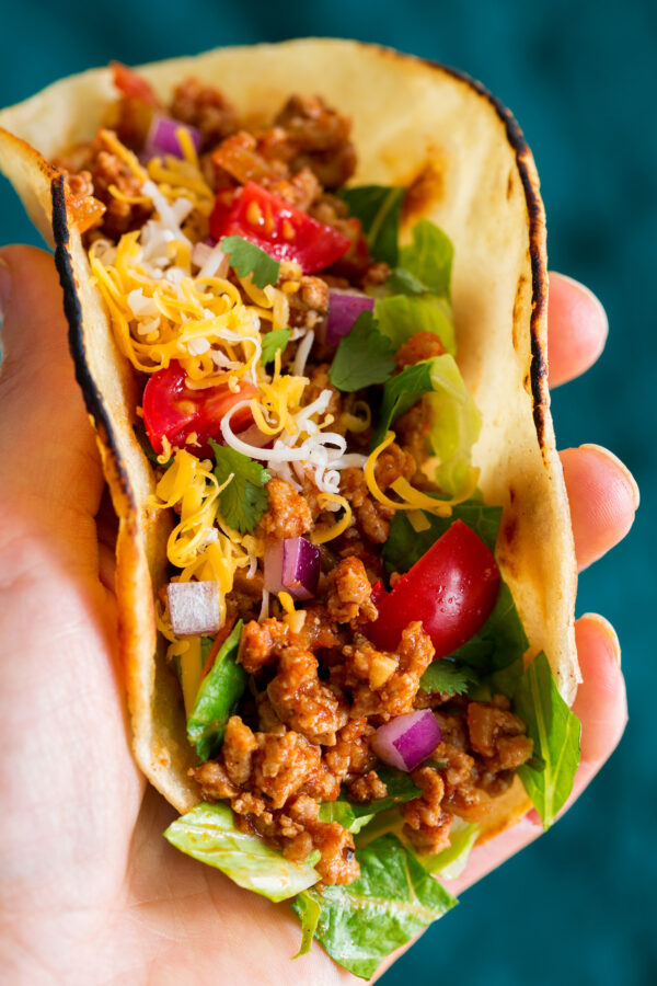 ارزش غذایی تاکو بوقلمون چرخ شده مکزیکی
