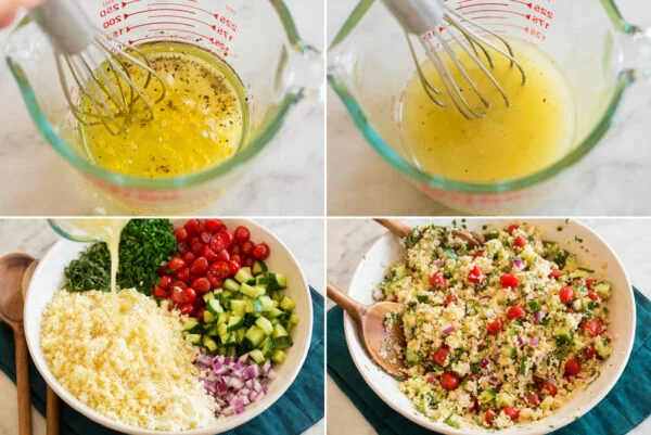 طرز تهیه سالاد کوس کوس مخصوص برای 5 نفر 4 آموزش طرز تهیه سالاد کوس کوس مرحله پنجم