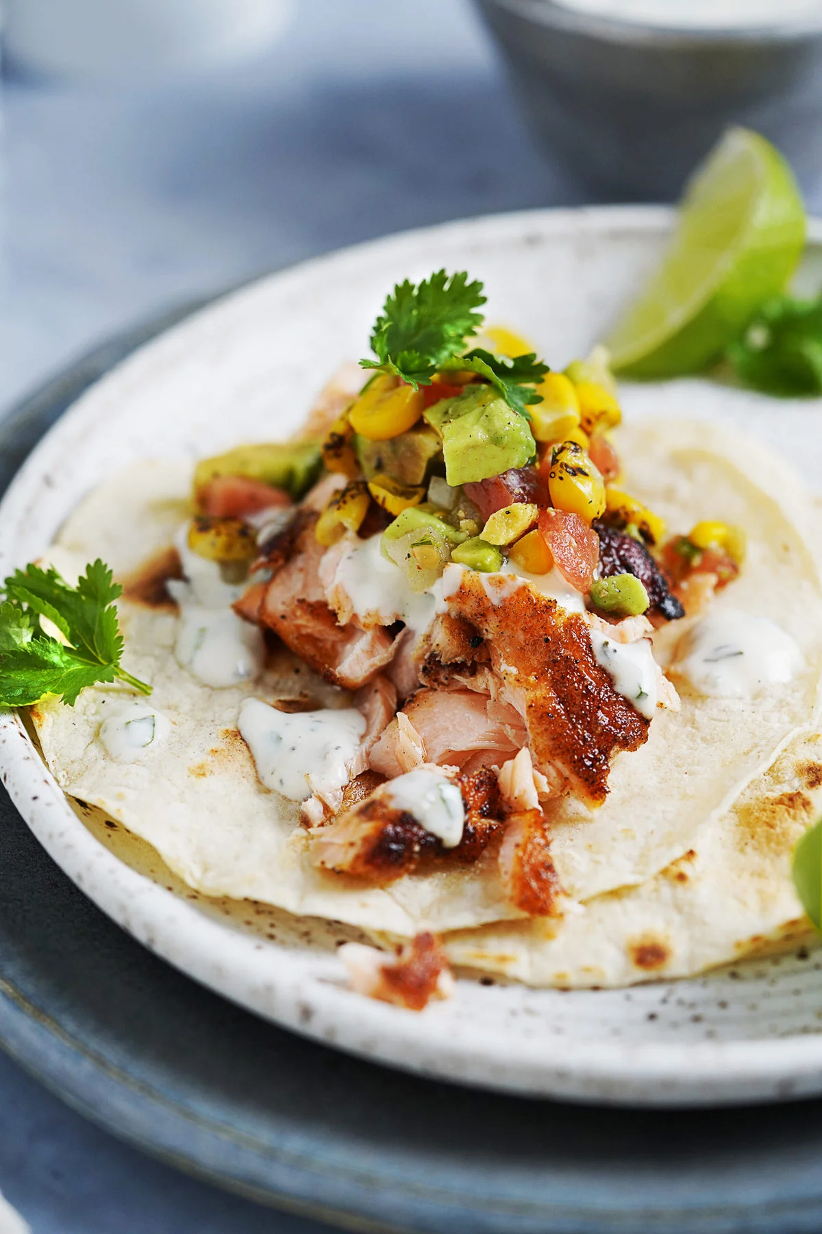 Valor nutricional de los tacos de salmón ahumado con salsa especial