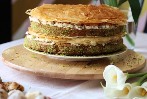 طرز تهیه کیک باقلوا ترکی خانگی