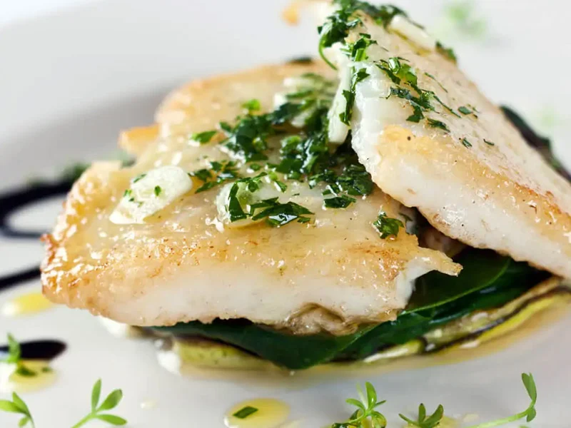 Lubina y espinacas para diabéticos