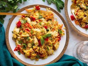 Cuscús de pollo con menta para diabéticos
