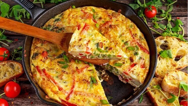How to make vegetable omelette with tomatoes
