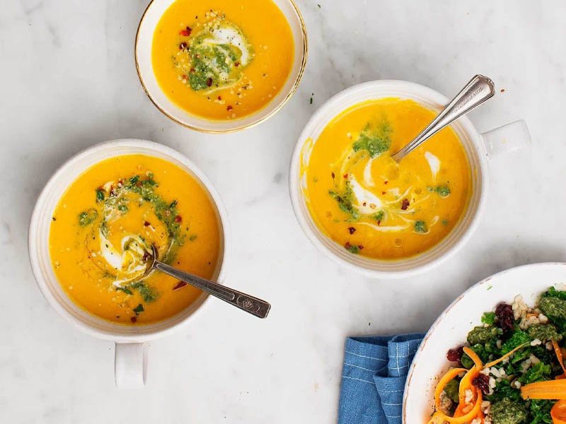 سوپ هویج و زنجبیل یک ناهار رژیمی