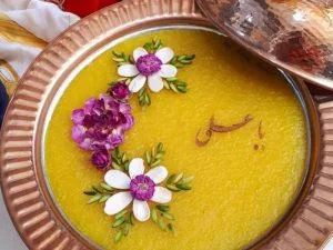 طرز تهیه شله زرد نذری و اصیل خوشمزه 8 نفره 4 زرد