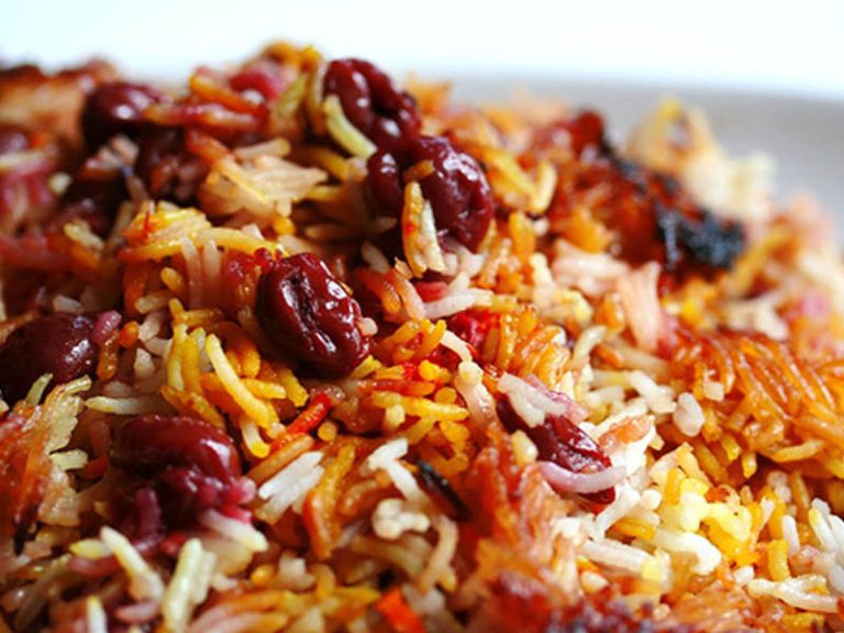 طرز تهیه آلبالو پلو خوشمزه اصل ساده 4 نفره