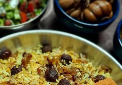 طرز تهیه قنبر پلو شیرازی اصل خوشمزه 4 نفره