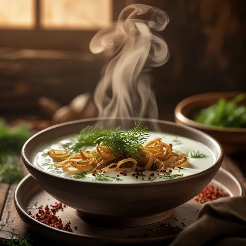 طرز تهیه آش دوغ اردبیل مرحله به مرحله (کامل) در 8 گام ساده 3 بهترین سرو آش دوغ اردبیل