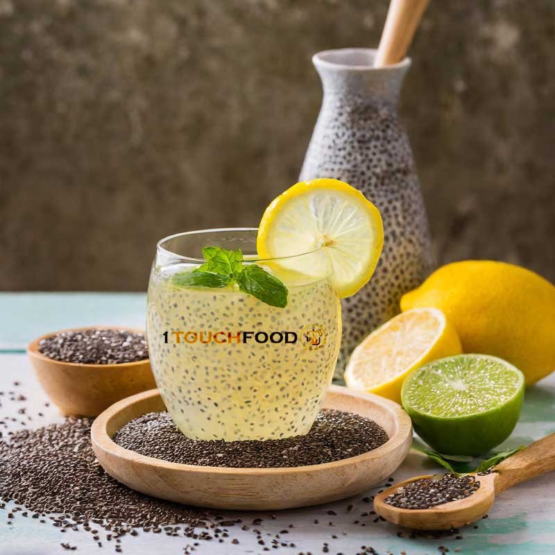 آب لیمو و دانه چیا یک نوشیدنی با دانه چیا