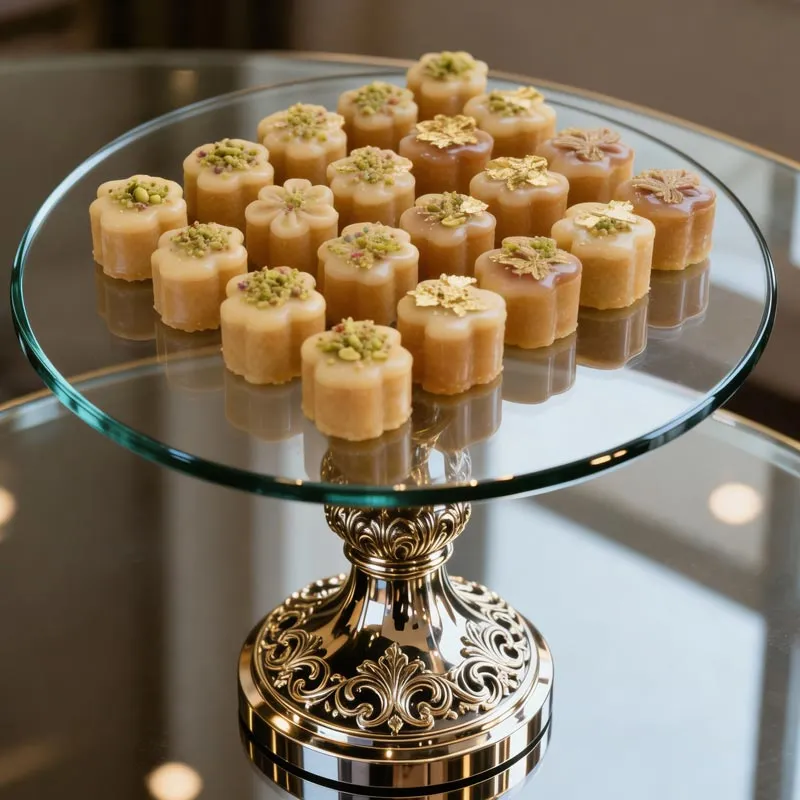 سرو شیرینی نخودچی در پذیرایی نوروزی