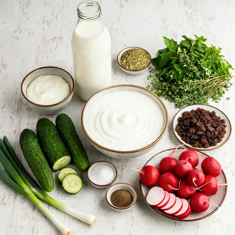 مواد لازم برای تهیه آب دوغ خیار