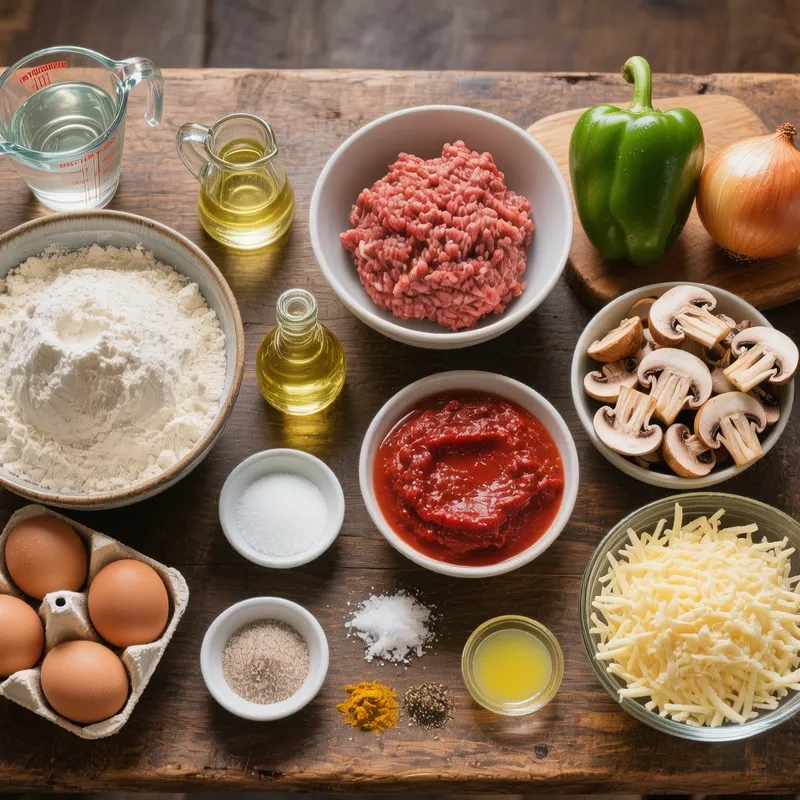 مواد لازم برای تهیه پیراشکی گوشت خانگی