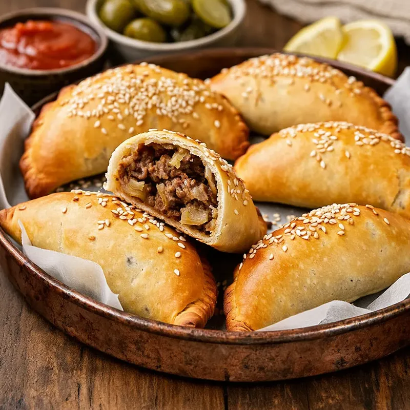 پیراشکی گوشت خانگی آماده سرو