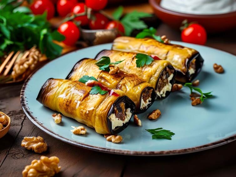 طرز تهیه بادریجانی رول بادمجان گرجستان