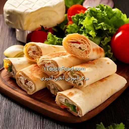 رول نان و پنیر و سبزی