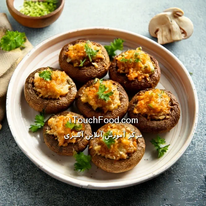 قارچ شکم‌پر با پنیر گیاهی