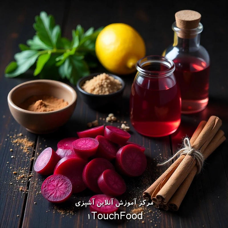 طرز تهیه مربای چغندر، خوشمزه و متفاوت با دستور سریع و فوری 4 مرحله پنجم: آمادهسازی نهایی