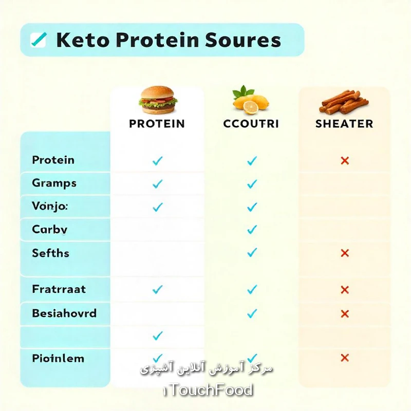 پروتئین کتوژنیک چیست؟ بهترین منابع و مزایای مصرف 9 مقایسه منابع پروتئین کتوژنیک: کدام بهتر است؟
