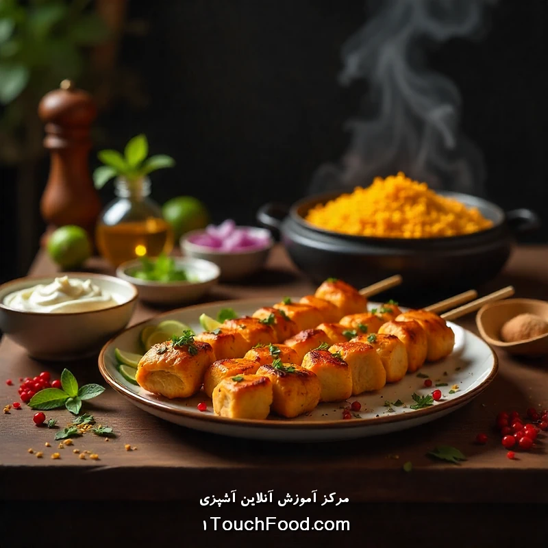 Pollo a la parrilla con azafrán Majlesi