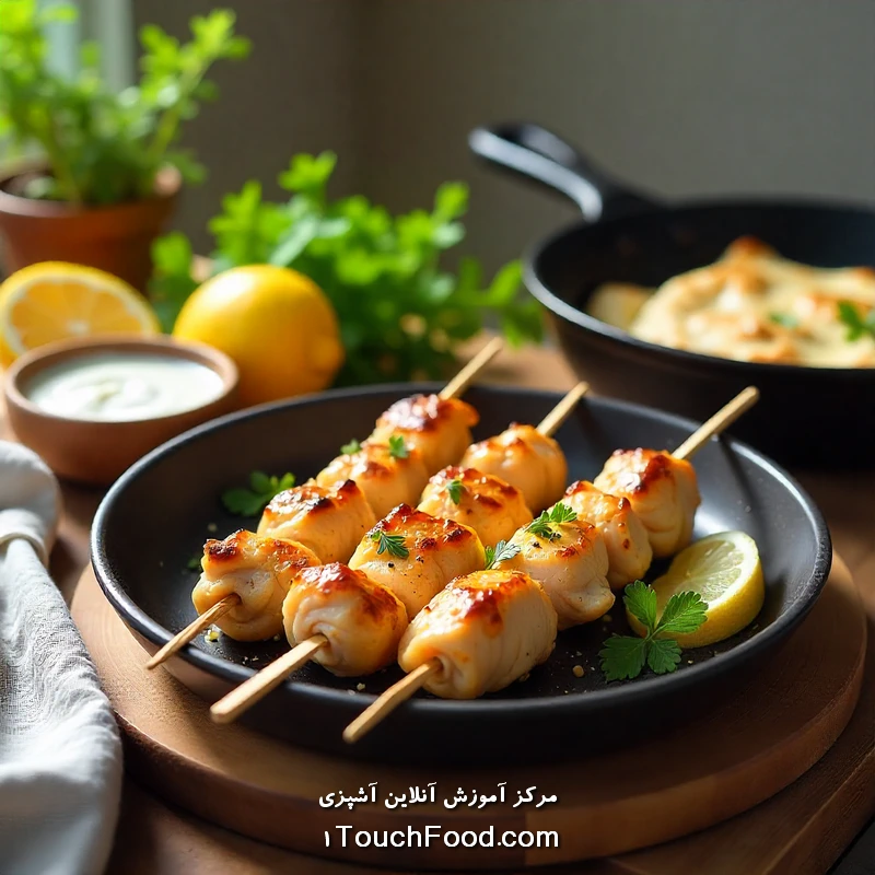 Pollo griego a la parrilla con salsa de yogur y limón