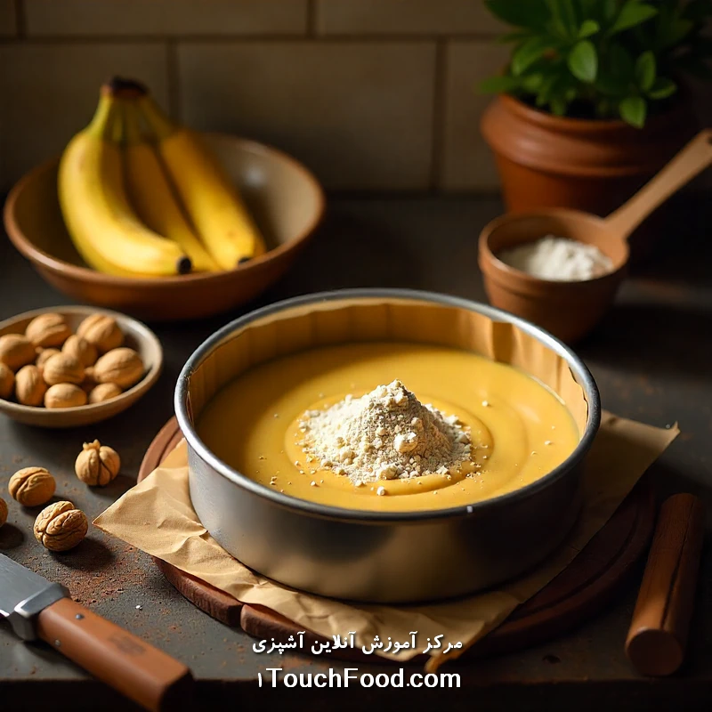 طرز تهیه کیک موز و گردو خانگی خوشمزه و ساده در 50 دقیقه 1 طرز تهیه کیک موز و گردو