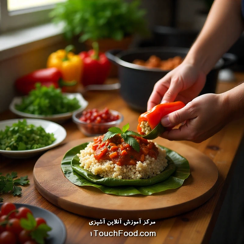 طرز تهیه دلمه فلفل دلمه‌ای: مدرن و رنگارنگ