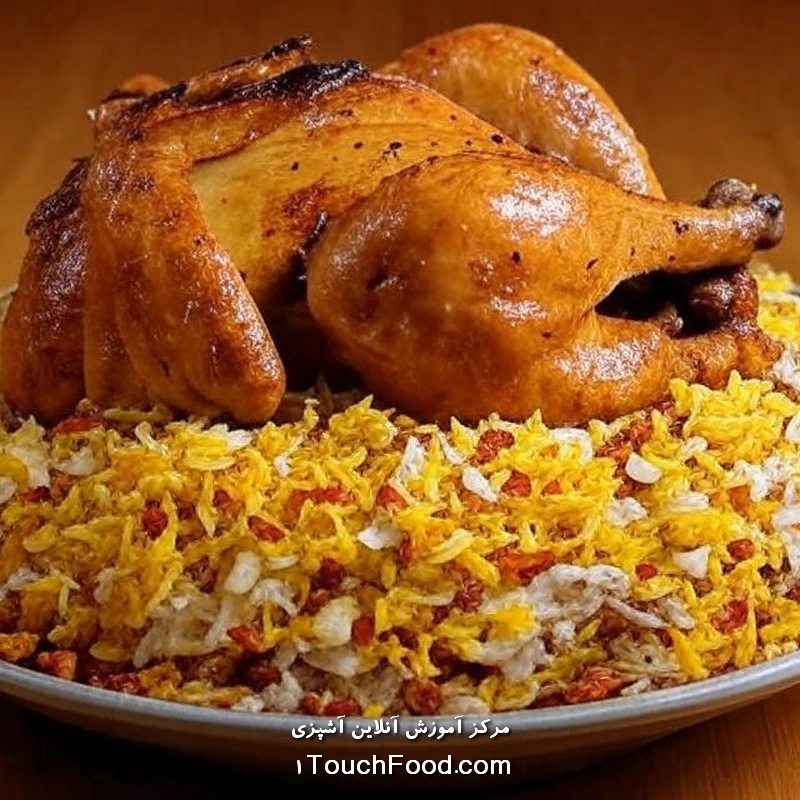 خورشت مرغ و برنج ایرانی