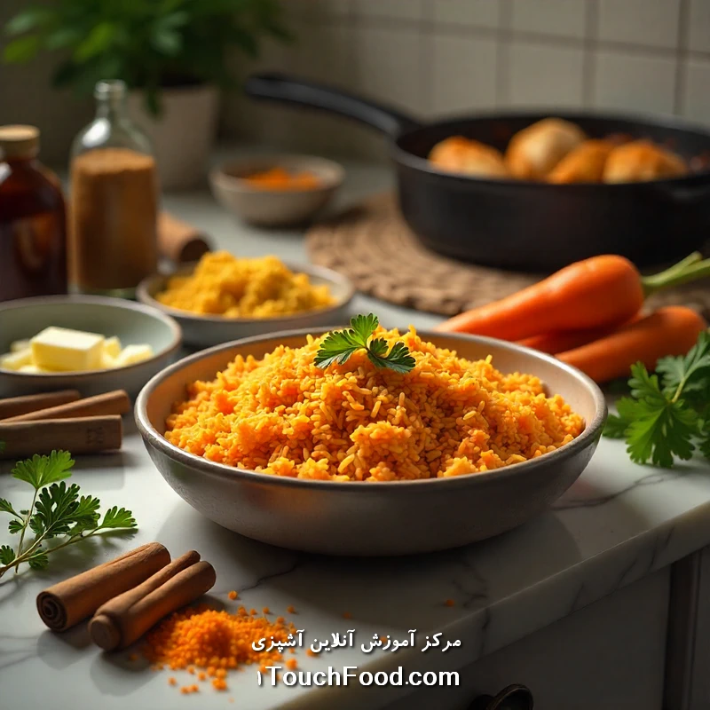 طرز تهیه انواع پلو مخلوط با مرغ | 10 مدل خوشمزه و مجلسی 4 هویج پلو با مرغ و ادویههای گرم