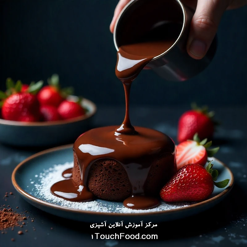 مراحل تهیه سس شکلاتی براق