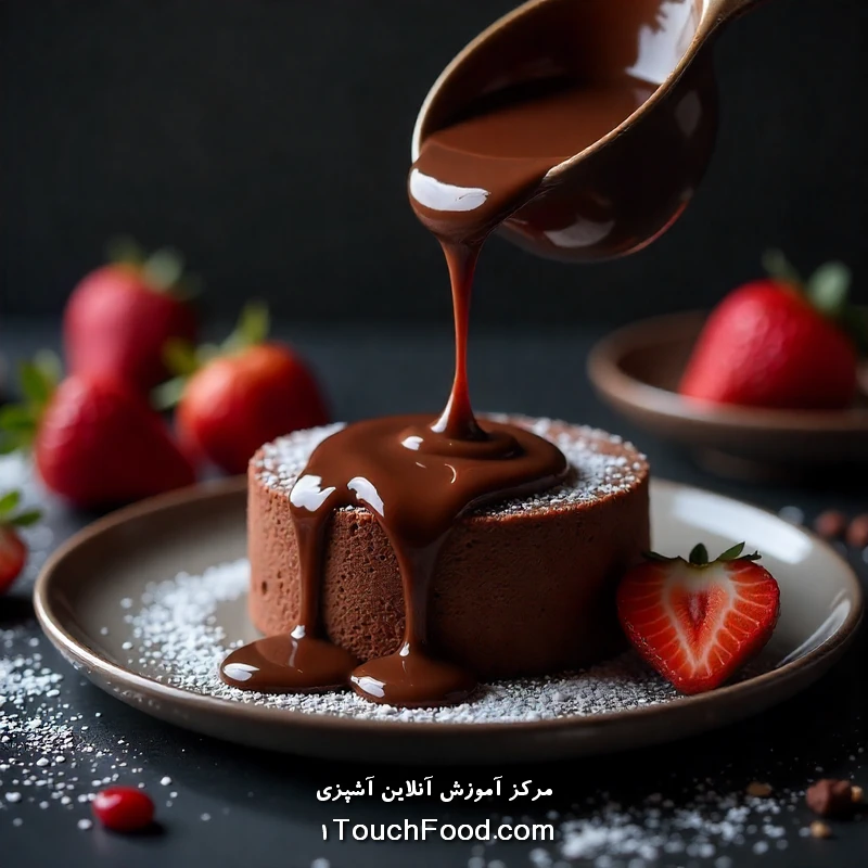 مراحل تهیه سس شکلاتی براق