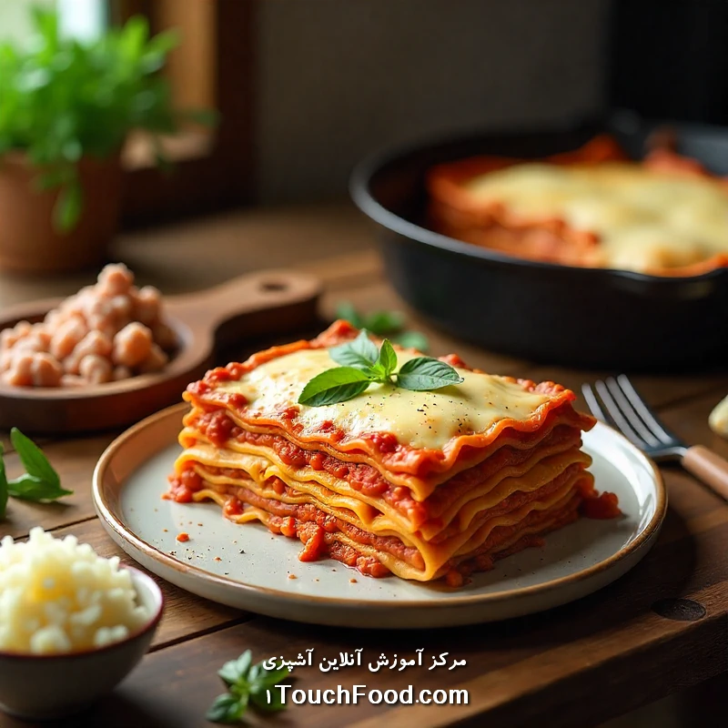 لازانیای بوقلمون بدون فر