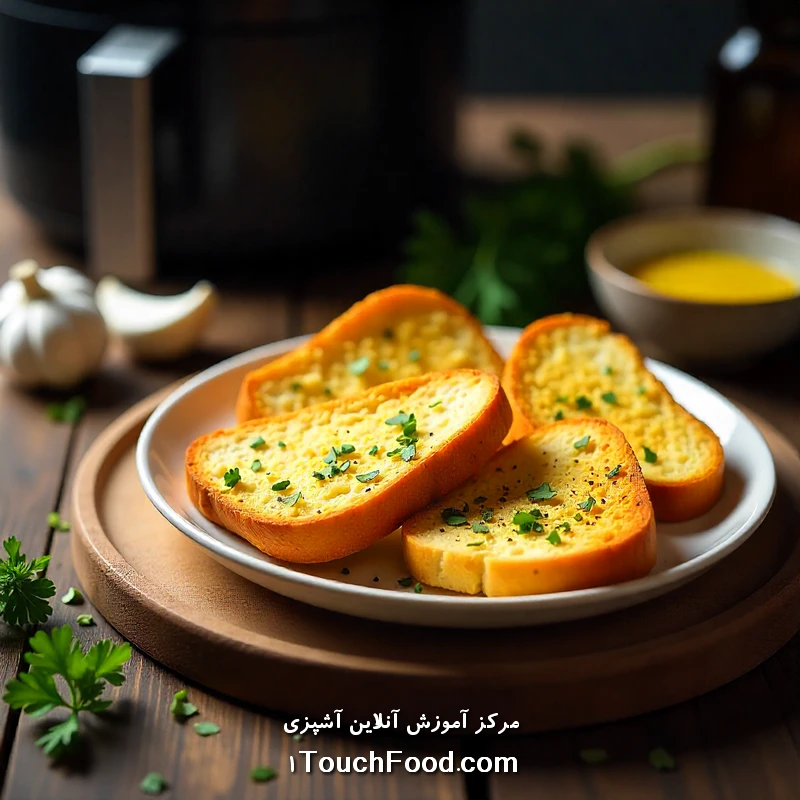 طرز تهیه نان سیر با هواپز: یک غذای لذیذ و سریع