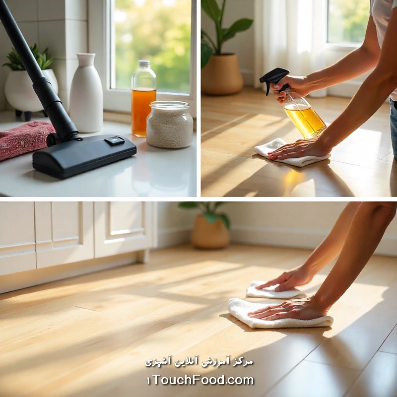  استفاده از محلول آب و سرکه برای لکه‌های سرسخت