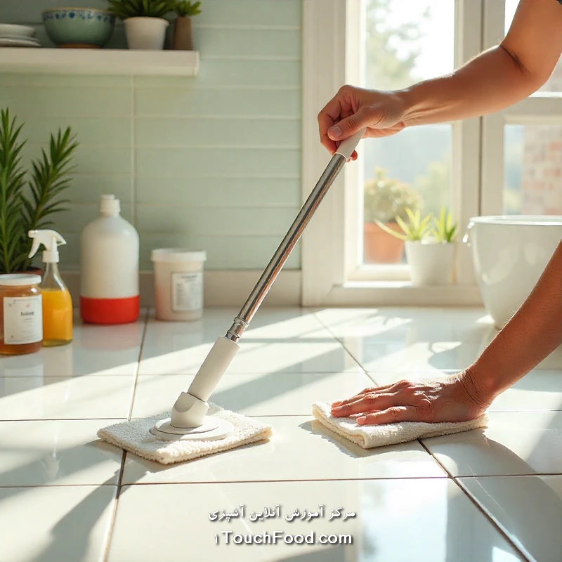 تمیز کردن لکه‌های سخت روی کفپوش سرامیکی