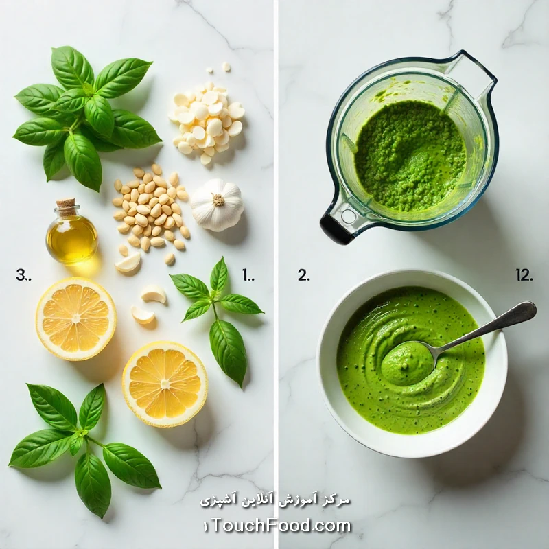 طرز تهیه سس پستو رژیمی: راهنمای کامل برای یک غذای سالم 1 مواد اولیه برای تهیه سس پستو رژیمی