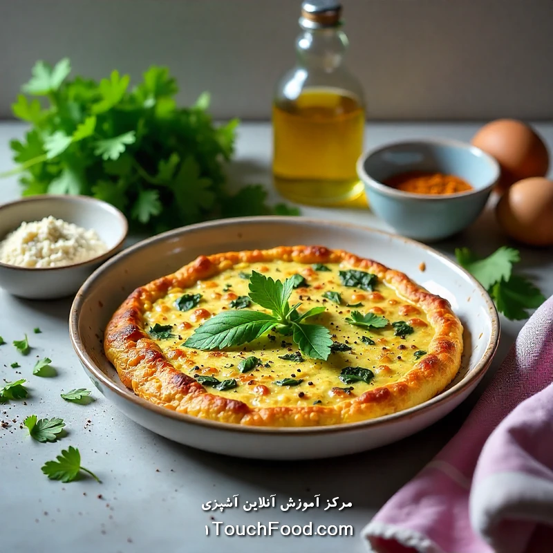 مواد لازم برای تهیه کوکو سبزی با هواپز