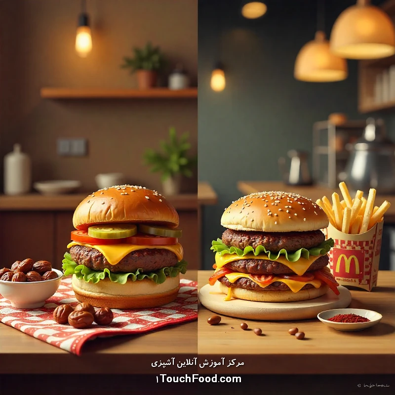 برگر خانگی: طعم عشق و خلاقیت آشپزخونه