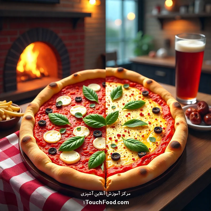 جدول مقایسه‌ای پیتزا ایتالیایی و پیتزا آمریکایی