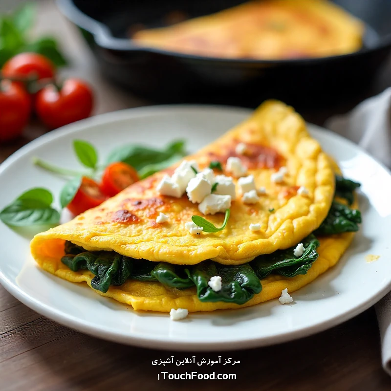 رسپی ۴: املت پروتئینی با اسفناج و پنیر کم چرب