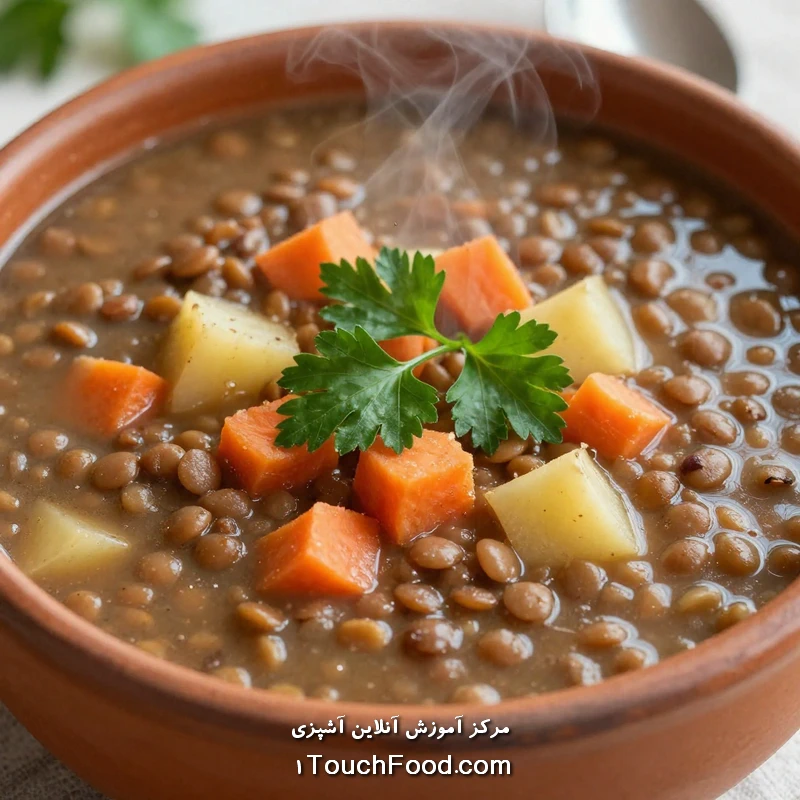 آش عدس ساده گیاهی – سوپ های زمستانی گرم و سریع
