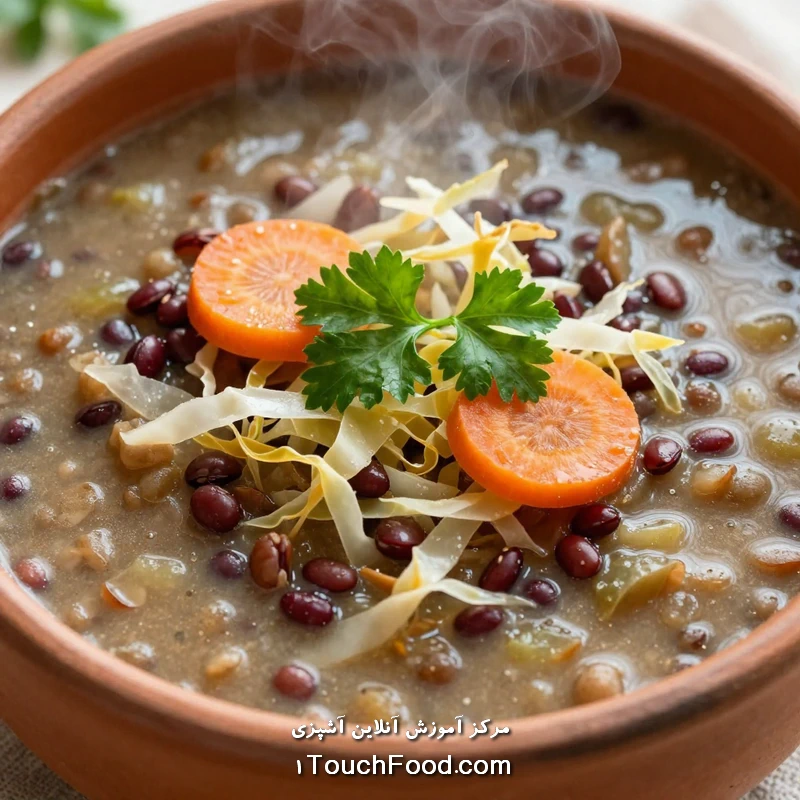 سوپ عدس و کلم گرم در سوپ های پاییزی کم کالری