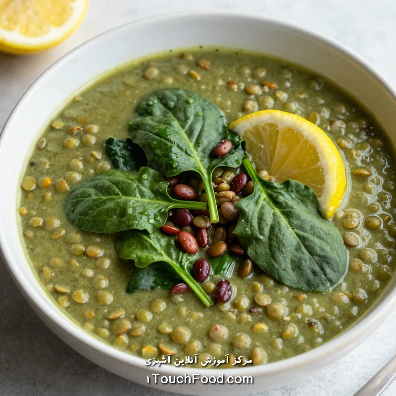 آش عدس با اسفناج – غذاهای گیاهی مقوی زمستانی با آهن بالا
