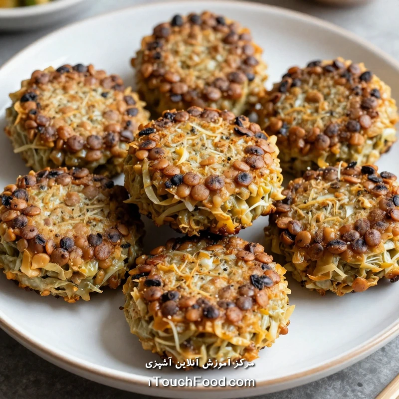 برگر عدس و کلم گیاهی در رسپی های گیاهی سریع