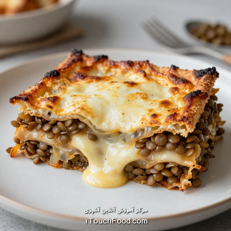 لازانیای عدس و کلم لایه ای در غذاهای فصلی مغذی